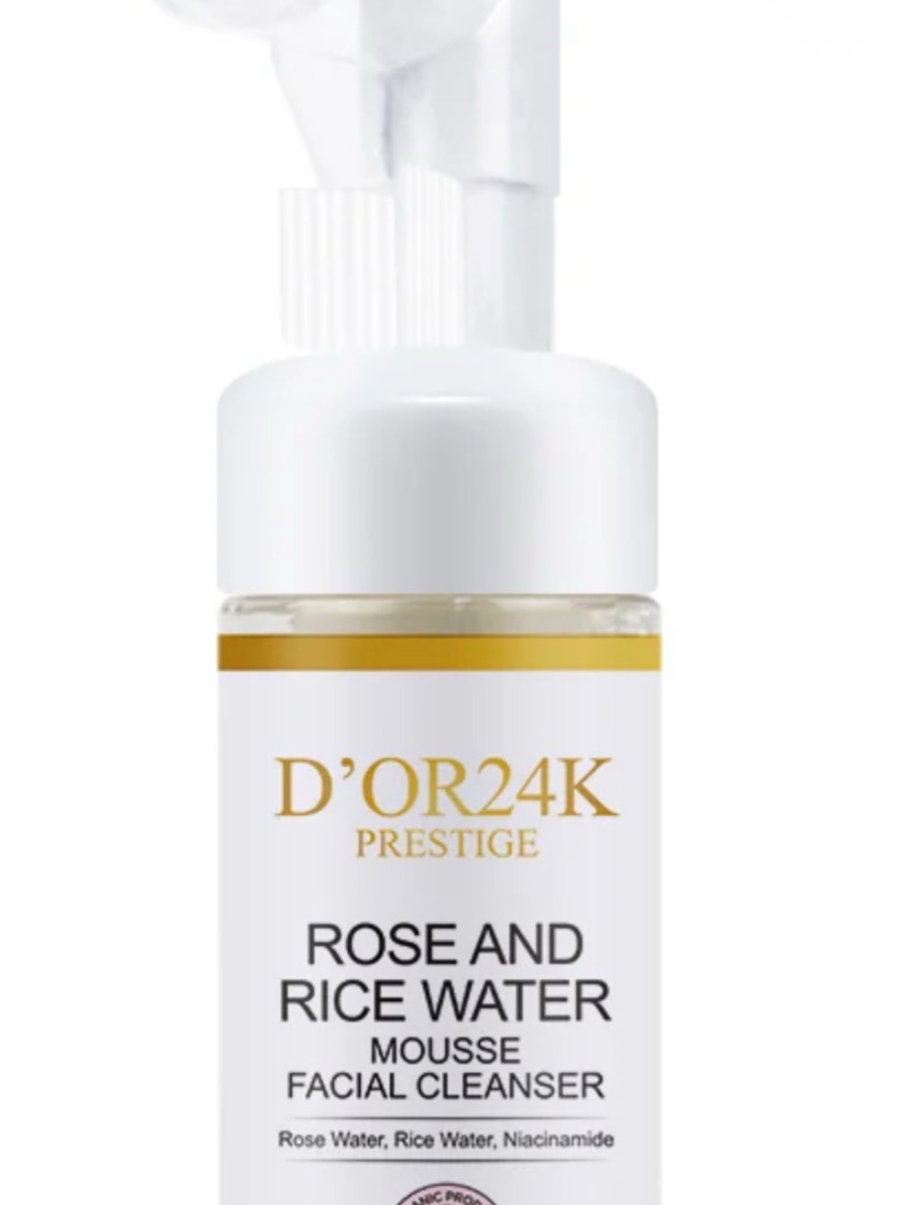 D'OR24K Prestige Rose & Rice Water Mousse Cleanser — White and Gold